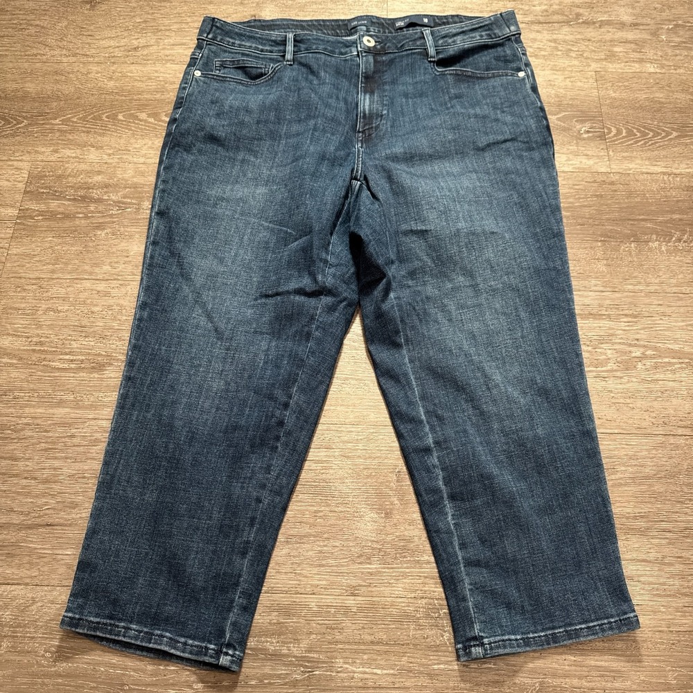 J Jill Jeans Women 18 Blue Denim Curvy Fit Slim Leg Cotton 37x23 Lounge Casual